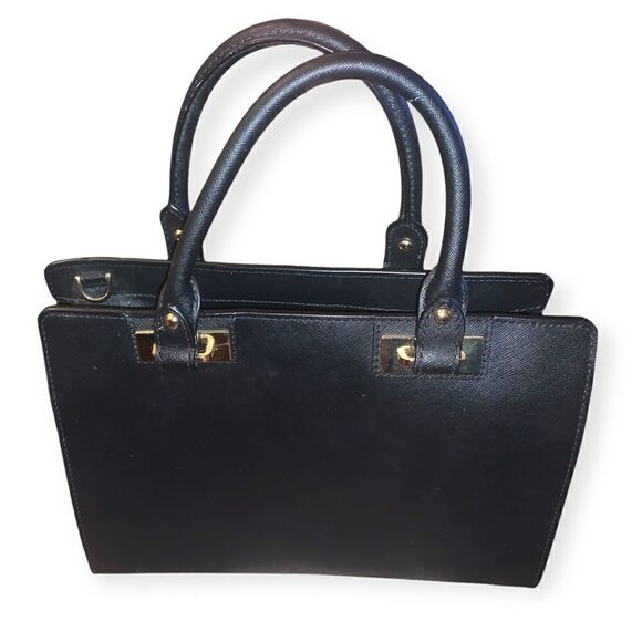 MICHAEL MICHAEL KORS  Quinn Large Saffiano Leather Satchel in Black - Picture 6 of 7